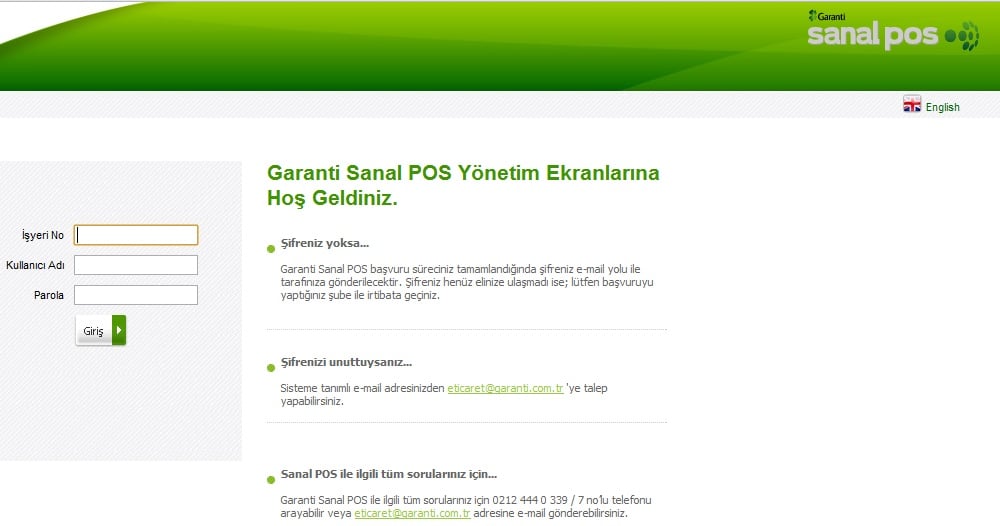 garanti sanal pos kurulumu